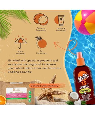 Summer Essentials Travel Toiletries with Spf 15 Bronzing Tanning Oil Lip Care Balm Spf 30 Nourishing Hand Cream Blotting Facial Tissue Self-Tanning Wipes and Waterproof Mobile Phone Bag - Buy Online on GoSupps.com