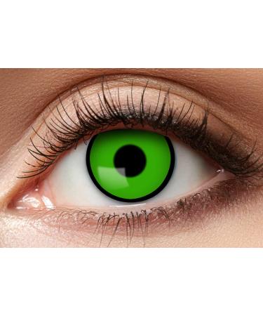 Balinco contact lenses colored without strength motif lenses eye lenses costume accessories for cosplay Halloween carnival carnival dia los muertos party festival rave (Solid green)