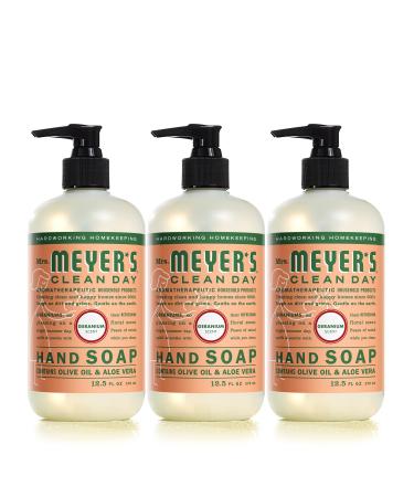 Mrs. Meyer's Clean Day's Hand Soap, Made with Essential Oils, Biodegradable Formula, Geranium, 12.5 fl. oz - Pack of 3 Geranium 3 Pack