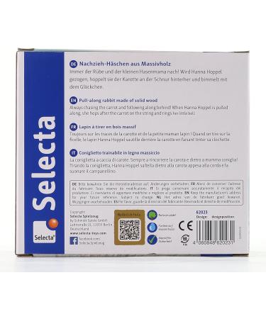 Buy Selecta 62023 Hanna Hoppel Pull-Along Rabbit Toy | Wooden Push & Pull Toy 13 cm - International Shipping Available - Buy Online on GoSupps.com