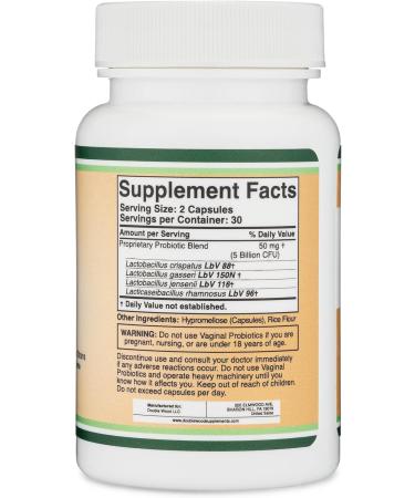 Vaginal Probiotics for Women - Clinically Studied PH Balance & Comfort | 60 Capsules 5 Billion CFU - Double Wood - Buy Online on GoSupps.com