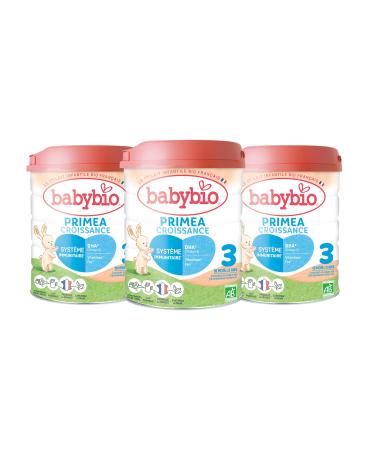 Babybio - Lait Infantile - Primea 3 me ge - 800g - d s 10 Mois - BIO - Fabriqu en France - Sans Huile de Palme - Lot de 3 2.4 kg (Lot de 1) Primea 3