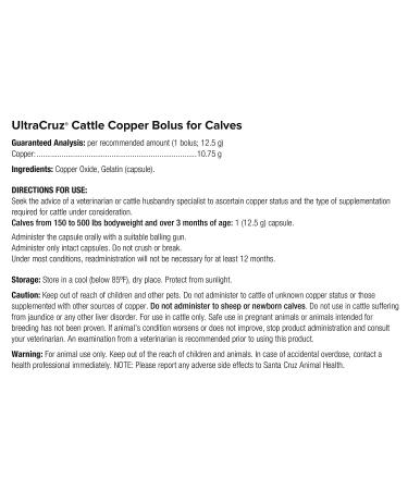 UltraCruz Cattle Copper Bolus Supplement 25 Count x 12.5g | Calves Copper Mineral Supplement - Buy Online on GoSupps.com