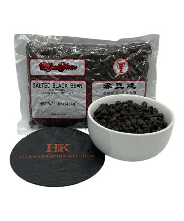 Salted Black Beans Bundle - 16 Ounce Pack of Chinese Douchi Fermented Black Beans with Habanerofire Jar Opener - Buy Online on GoSupps.com