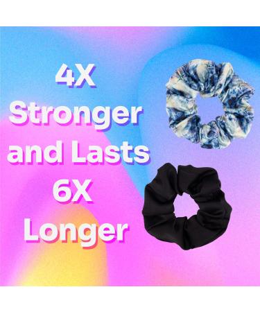 Wet Brush Coil Hair Scrunchies 2 Pack Blue Tie Dye & Black - Pain-Free Hair Accessories for Long Lasting Braids & Ponytails - Suitable for All Hair Types - Buy Online on GoSupps.com
