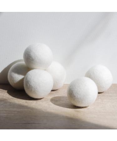 Lauterye Wool Dryer Balls 6-Pack 100% Made of Organic New Zealand Wool Natural Fabric Softener Reusable Hypoallergenic Chemical-Free Anti-Static lint-Free odorless A Mother's Love Never Changes. Pure White