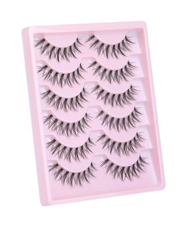 Manga Cat Eye False Eyelashes - Natural Look Wispy Lashes - Asian Korean Cosplay Faux Mink - 6 Pairs - Buy Online on GoSupps.com