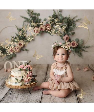 40 PCS Laser 3D Butterfly Cupcake Toppers for Baby Shower, Wedding, Birthday Party - Gold Mixed Styles - Buy Online on GoSupps.com