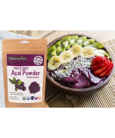Wilderness Poets Freeze Dried Acai Powder 3.5 oz - Premium Superfood for Smoothies & Recipes - Buy Online on GoSupps.com