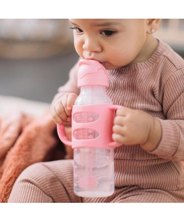 Dr. Brown s  Milestones  Narrow Sippy Straw Bottle with 100% Silicone Handles  8oz/250mL  Pink  1 Pack  6m+ 1 Pack  Pink - Buy Online on GoSupps.com