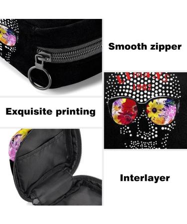Multicoloured Skull Menstrual Cup Pouch & Sanitary Napkin Organizer - Buy Online on GoSupps.com
