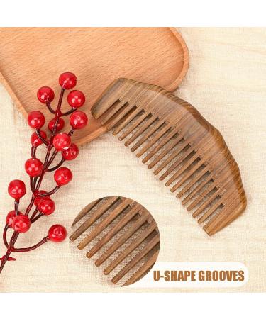 Handmade Green Sandalwood Wide Tooth Comb for Women and Men - Anti-Static, Detangling, Beard Comb - Buy Online on GoSupps.com