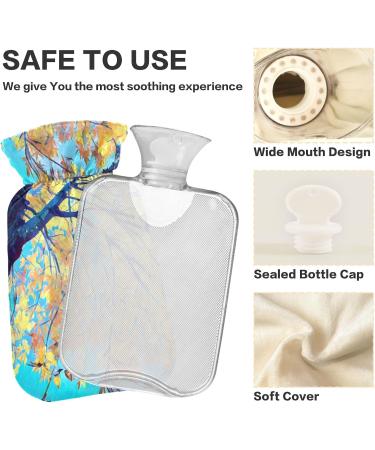 NAANLE 2L Hot Water Bottle with Autumn Ahorn Tree Cover - Back Pain Relief & Cold Therapy - Hand & Foot Warmer - Buy Online on GoSupps.com