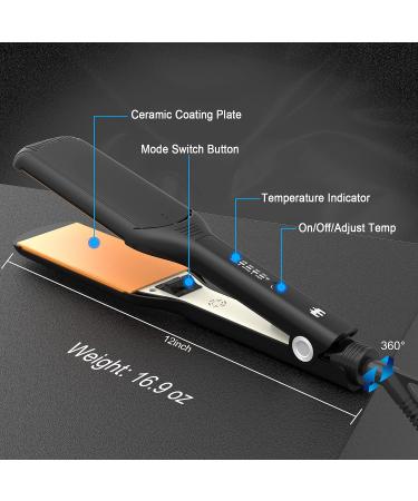 Elilier 2.20 Hair Straightener for Thick Hair | Extra Wide Flat Iron | Adjustable Temperature | Fast Heating | Ceramic Coated Panel - Buy Online on GoSupps.com
