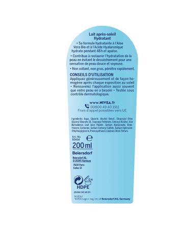 Nivea Sun After Sun Milk 200ml | Moisturizing Body Milk with Organic Aloe Vera for Intensive Hydration | Shop Internationally - Buy Online on GoSupps.com