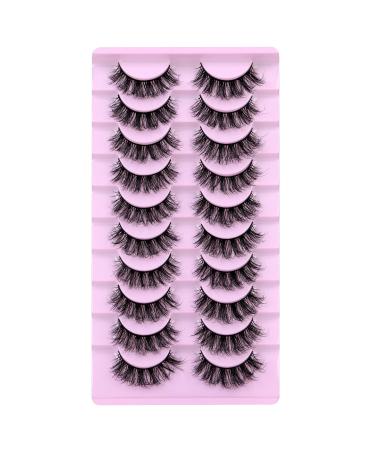 Wiwoseo Natural Wispy Faux Mink Lashes | 10 Pairs 16MM Fluffy 3D Effect - Buy Online on GoSupps.com