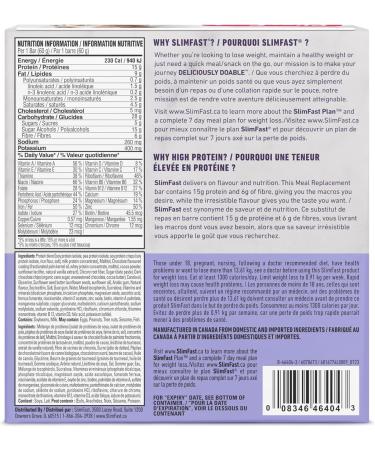 Case of 12 Boxes of Slimfast Bake Shop Meal Replacement Bars with 15g of Protein & 5g Fiber 5 - 60g Bars per box and 12 Boxes per case 60 Bars Total Chocolatey Crispy Cookie Dough Bar - Buy Online on GoSupps.com