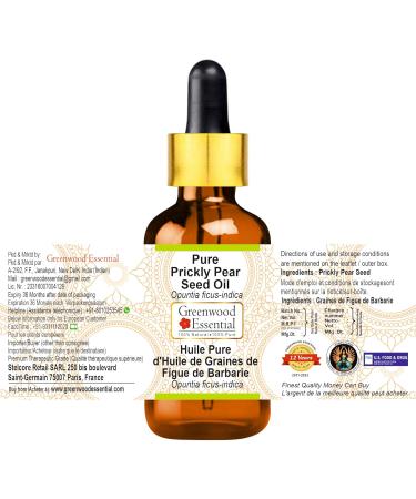 Greenwood Essential Pure Prickly Pear Seed Oil - Therapeutic Grade for Hair & Skin (Pack of 2 100ml) - Aromatherapy Dropper Oil - Buy Online on GoSupps.com