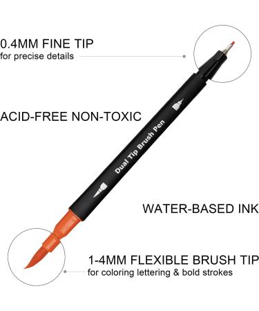 24 Dual Brush Marker Pens for Kids & Adults - Fine Point & Brush Tip Art Markers for Coloring, Bullet Journals, Planners & Note Taking - Buy Online on GoSupps.com