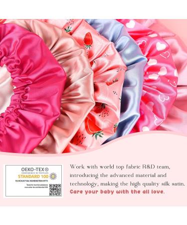YANIBEST Satin Silk Baby Bonnet for Newborns - 0-6 Months | Sleeping Cap Hat for Baby Girls & Boys | Strawberrt & Hot Pink - Buy Online on GoSupps.com