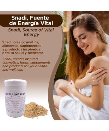 Snadi - Ghassoul Clay | 1 kg | Moroccan Lava Stone Powder | For Skin and Hair Care | Exfoliating and Softening | Rejuvenates Soothes and Softens the Skin - Buy Online on GoSupps.com