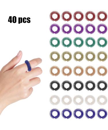 40 Pieces Spiky Finger Massage Rings - 8 Color Anti-Stress Acupressure Sensory Rings for Young Adults - Quiet Stress Reducer - Buy Online on GoSupps.com