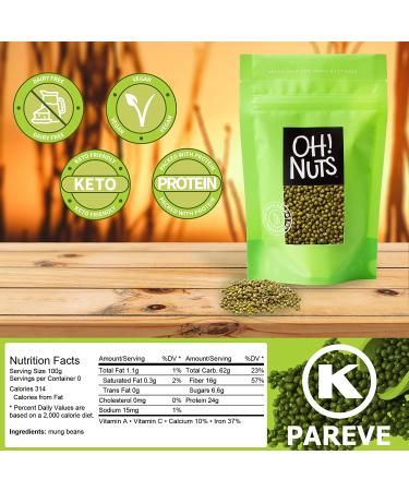 Oh! Nuts Mung Beans 5lb Bulk Bag - Sprouting Dried Kosher Moong Dal, Vegan Paleo Protein Packed Pantry Item - Green Lentils Stay-Fresh Keto Toor Dahl Bean - Buy Online on GoSupps.com