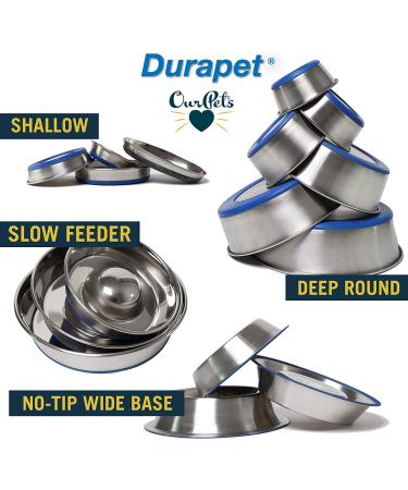 Our Pets DuraPet Stainless Steel Non-Slip Cat Food Bowls - 1-1.75 Cups Capacity - Easy to Clean Cat Dish - Buy Online on GoSupps.com