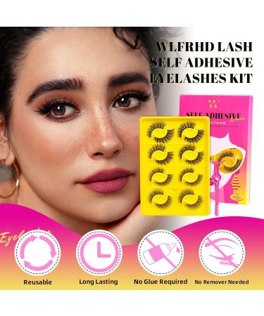 Self Adhesive Eyelashes - 8 Pairs Reusable Lash Clusters No Glue Needed DIY at Home - WLFRHD 4 Styles 8-18mm Kit - Buy Online on GoSupps.com