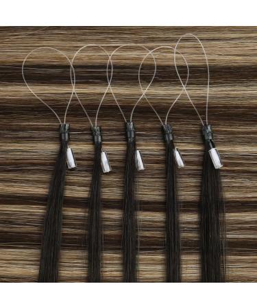Moresoo Microring Hair Extensions - Real Hair 1g Cold Fusion Invisible Micro Loop Black to Brown with Caramel Blonde 35cm 50g #1B/3/27 - Buy Online on GoSupps.com
