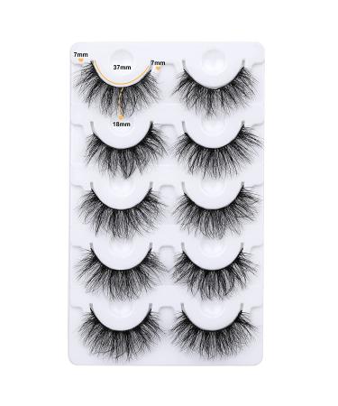 Shop Alicrown 5 Pairs Wispy Natural Faux Mink False Eyelashes - Soft, Fluffy & 5D Volume - Buy Online on GoSupps.com