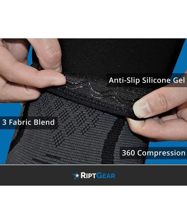 RiptGear Knee Compression Sleeve for Arthritis, Meniscus Tear, Running & Walking Support for Women and Men Medium Gray (1 Pack) - Buy Online on GoSupps.com