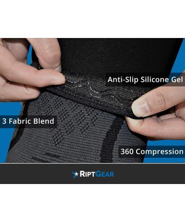 RiptGear Knee Compression Sleeve for Arthritis, Meniscus Tear - Support for Running, Walking, Weightlifting - Large Gray (1 Pack) - Buy Online on GoSupps.com