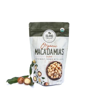 Island Harvest Organic Macadamia Nuts - 100% Hawaiian Keto Friendly Nuts, All-Natural Non-GMO Unsalted Macadamia Nuts, Dry Roasted Nuts High In Fiber (8 oz) 8 Ounce (Pack of 1)