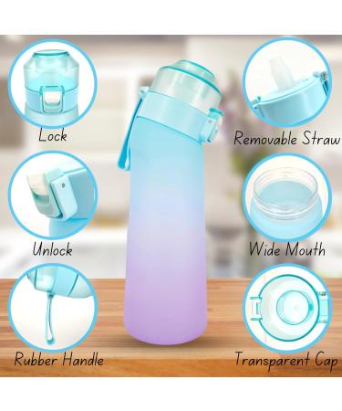 Air Water Bottle with 7 Flavour Pods 650ml Sports Water Bottle with 0 Calorie 0 Sugar Fruit Flavour Pods (Purple) - Buy Online on GoSupps.com