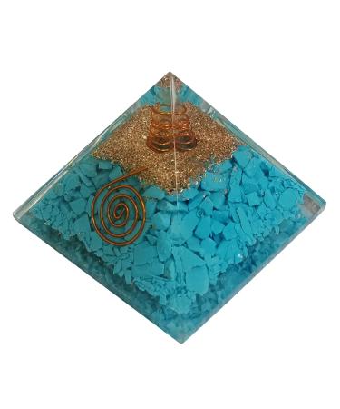 Orgone Pyramid Large Turquoise Crystal Energy Generator EMF Protection Meditation Healing
