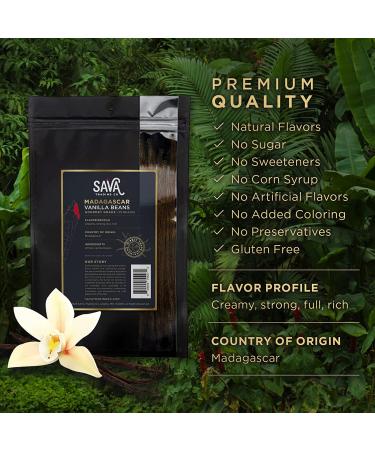 SAVA Madagascar Vanilla Beans  Bourbon Gourmet Vanilla Beans from Madagascar w/Rich  Deep Colored Vanilla Pods  Cooking & Baking Supplies (10 Count) 10 Beans - Buy Online on GoSupps.com