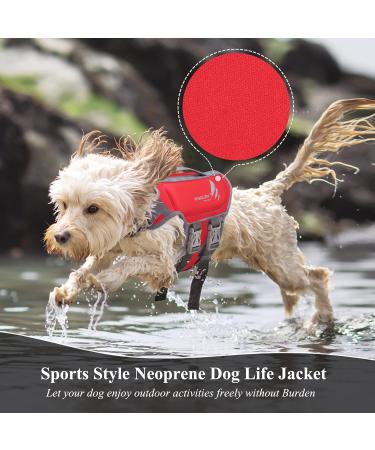 Vivaglory Light Lifeguard for Dogs - Skin-Friendly Neoprene Dog Swimming Vest with D-Ring & Quick Lock | Red S (48-56cm Chest) - Perfect Pet Lifesaver for Small Dogs - Buy Online on GoSupps.com