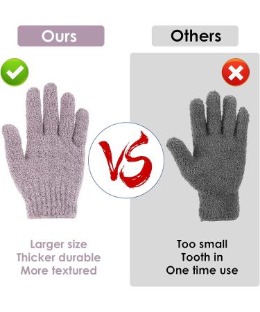 Sibba Exfoliating Gloves - Natural Loofah Bathing Gloves for Body and Face - Double Sided Shower Body Gloves - Dead Skin Remover - Purple - Buy Online on GoSupps.com