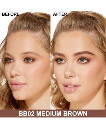 FOCALLURE FLUFFMAX Tinted Eyebrow Pen - Long-Lasting Smudge-Proof Microblading with Micro-Fork Tip in Medium Brown BB02 for Natural Brows - International Shipping Available - Buy Online on GoSupps.com