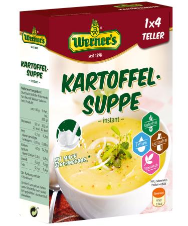 Werner's potato soup - instant - 4 plates 10 packs per cardboard gluten -free lactose -free low in fat potato 10 pieces (1 Pack)