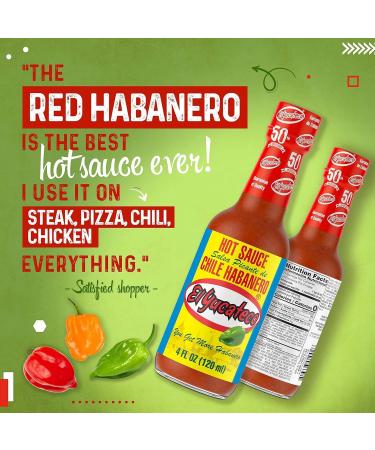 El Yucateco Habanero Red 120ml (Pack 3) / Red Habanero Pepper Hot Sauce Spicy Mexican Salsa Sauce - Buy Online on GoSupps.com