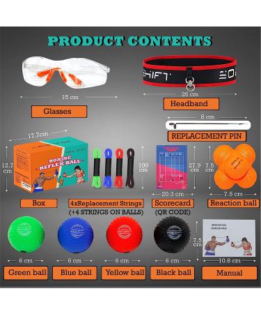 Soul Shift Boxing Reflex Ball Set with Safety Glasses - Hand Eye Coordination Training Equipment for Boxing and MMA - Buy Online on GoSupps.com