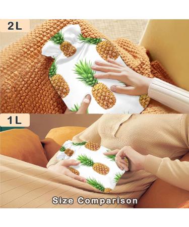 Naanle Tropical Golden Pineapple Heat Bottle | 2L Large Hot Water Bottle for Bed Hand & Feet Warmer Pain Relief & Heat Therapy - Buy Online on GoSupps.com