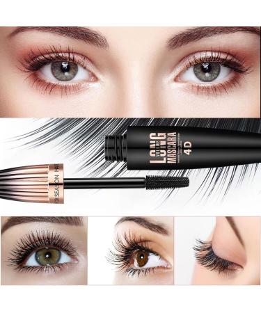2 Pack Waterproof 4D Silk Fiber Lash Mascara - Very Black Long Lasting Formula for Lengthening, Lifting, and Curling - Natural Primer Brush for Thickening and Lasting All Day - 2 Tubes - Buy Online on GoSupps.com