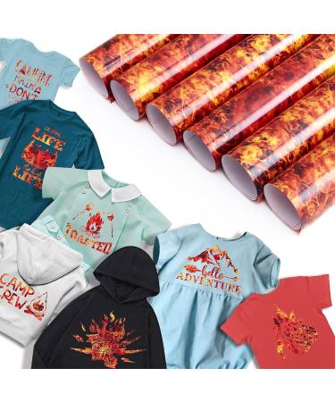 Tintnut Flame HTV 12x10 inch 6 Sheet Winter Fire Heat Transfer Vinyl for DIY T-Shirts - Buy Online on GoSupps.com