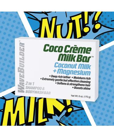 Wavebuilder Coco Creme Milk Bar: Coconut Milk + Magnesium 2-in-1 Shampoo & Bodywash Bar - Buy Online on GoSupps.com
