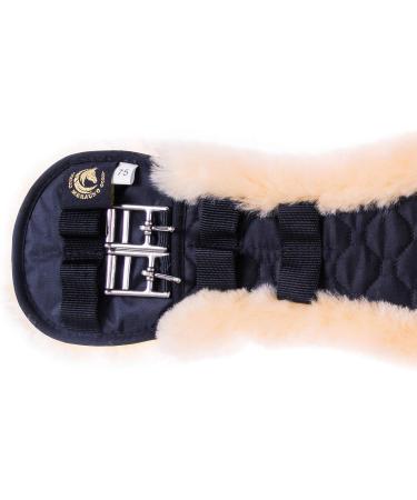 Merauno Lambwolle Konturgurt | Premium Merino Wool Saddle Belt | Anatomical Design for Dressage | Slip-Resistant | 60cm in Nature Black Brown Anthracite - Buy Online on GoSupps.com