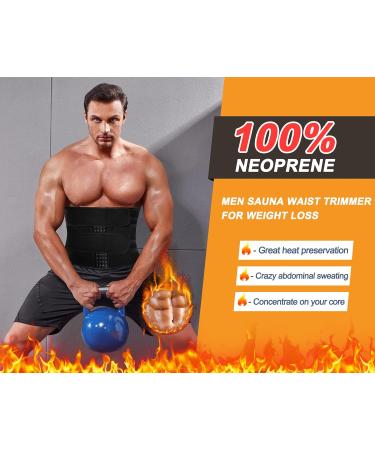 Bafully Men's Abdominal Belt - Sweat Sauna Waist Trimmer & Body Shaper with Velcro - Fitness & Sports Black - Buy Online on GoSupps.com