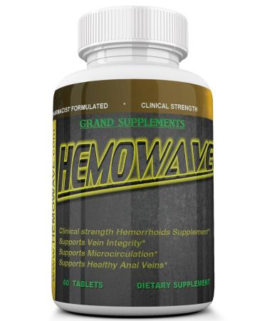 HEMOWAVE The Natural Approach to Hemorrhoid and Piles Swelling Relief. with Added Vitamin K. 60 Tablets